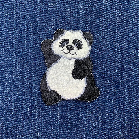 Panda Bear Applique Patch - Embroidered Animal Badge 2-3/8" (Iron On)