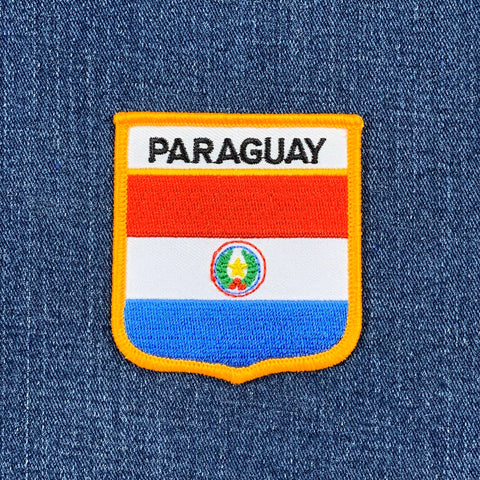 Paraguay Patch - Embroidered Flag Shield Badge 2.75" (Iron Or Sew On)
