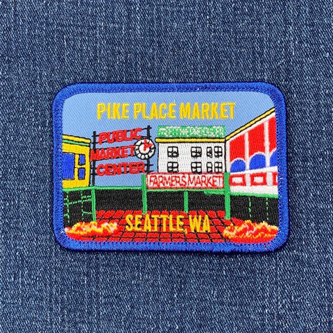 Pike Place Market Seattle Patch - Embroidered Washington Badge 3.5" (Iron Or Sew On)