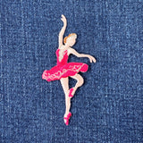 Ballerina Applique Patch - Ballet Dancer Performing Arts Embroidered Badge 2-7/8" (Iron On)