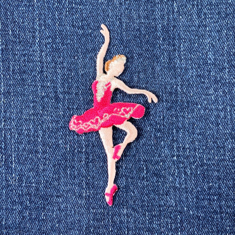 Ballerina Applique Patch - Ballet Dancer Performing Arts Embroidered Badge 2-7/8" (Iron On)
