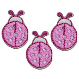 3-Pack Ladybug Applique Patch - Mini Embroidered Insect Badge 3/4" (Iron On)