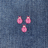 3-Pack Ladybug Applique Patch - Mini Embroidered Insect Badge 3/4" (Iron On)