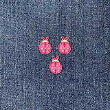 3-Pack Ladybug Applique Patch - Mini Embroidered Insect Badge 3/4" (Iron On)