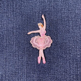 Ballerina Applique Patch - Embroidered Ballet Dancer Badge 3.25" (Iron on)