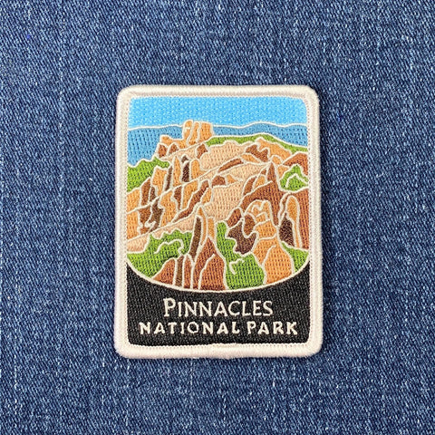 Patch of Pinnacles National Park on a denim background