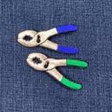 2-Pack Pliers Applique Patch Set - Embroidered Mechanic Construction Tool Badge 2.75" (Iron On)