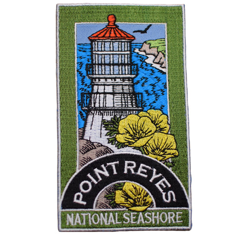 Large Point Reyes Patch - US National Seashore Marin County California Embroidered Badge 4-5/8" (Iron on)