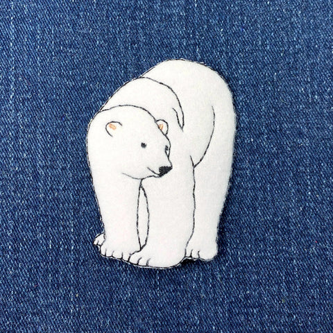 Polar Bear Applique Patch - Embroidered Animal Badge 2.5" (Iron On)