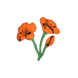 Orange flowers patch on a white background