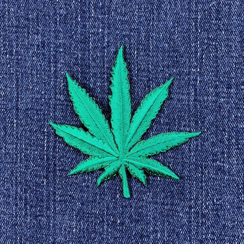Marijuana Leaf Applique Patch - Cannabis Pot Weed Embroidered Badge 2.75" (Iron On)