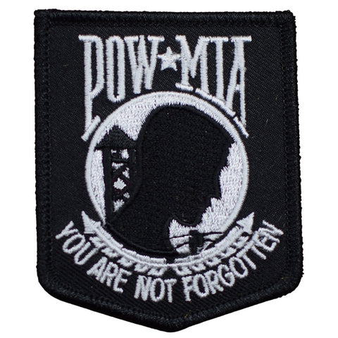 POW MIA Patch - Prisoner of War, Missing in Action, Not Forgotten 3" (Iron on)