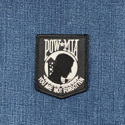 POW MIA Patch - Embroidered Prisoner of War Missing in Action Badge 3" (Iron On)