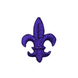 purple fleur de lis patch on a white background