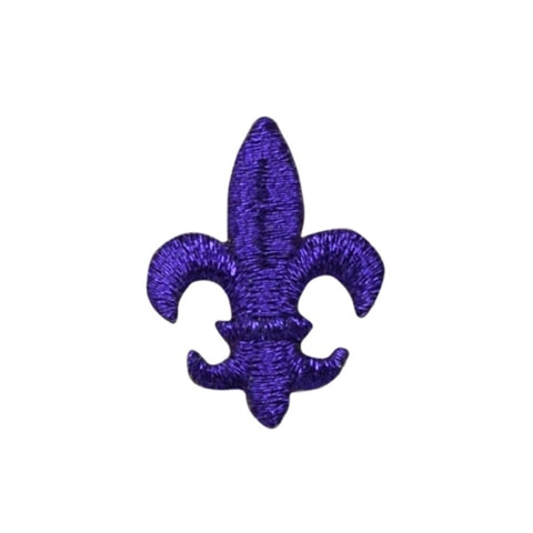 purple fleur de lis patch on a white background