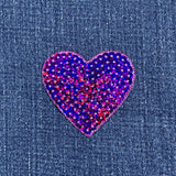 Purple Heart Applique Patch - Sequin Badge 2-3/16" (Iron On)