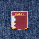 Qatar Patch - Embroidered Flag Shield Badge 2.75" (Iron Or Sew On)