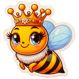 queen bee sticker displayed on a white background