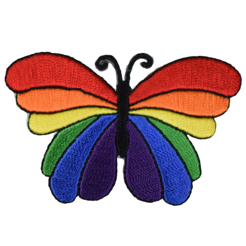 Butterfly Applique Patch - Rainbow Insect 100% Embroidered Badge 2.75" (Iron on)