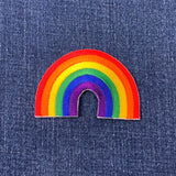 Rainbow Applique Patch - Colorful Embroidered Good Luck Badge 2-5/8" (Iron or Sew On)