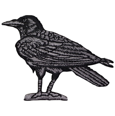 Raven Applique Patch - Bird Facing Left 3" (Iron on)