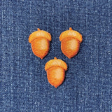 3-Pack Acorn Applique Patch - Embroidered Fall & Autumn Nature Badge 7/8" (Iron On)