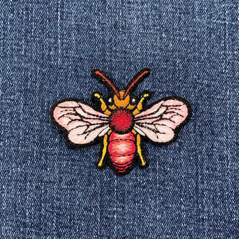 Bee Applique Patch - Embroidered Hornet Wasp Insect Badge 2-5/8" (Iron On)