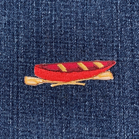 Canoe Applique Patch - Embroidered Fishing & Paddling Badge 2.25" (Iron On)