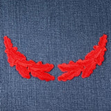 Scrambled Eggs Patch Set - Red Military Cap Captain Hat Embroidered Oak Leaves 3.75" (Iron On)