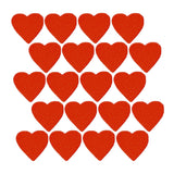 20 red heart patches measuring 1 inch tall by 1 inch wide, displayed on a white background