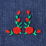2-Pack Rose Applique Patch Set - Embroidered Flower Badges 2-3/8" (Iron On)