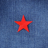 Red Star Applique Patch - Embroidered Iron On Badge 2.25"