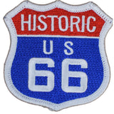 Route 66 Patch - Red White & Blue Rt. 66 Embroidered Historic Sign Badge USA 2.5" (Iron Or Sew On)