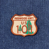 Redwood Highway 101 Patch - Embroidered California Road Sign Badge 2-7/8" (Iron On)