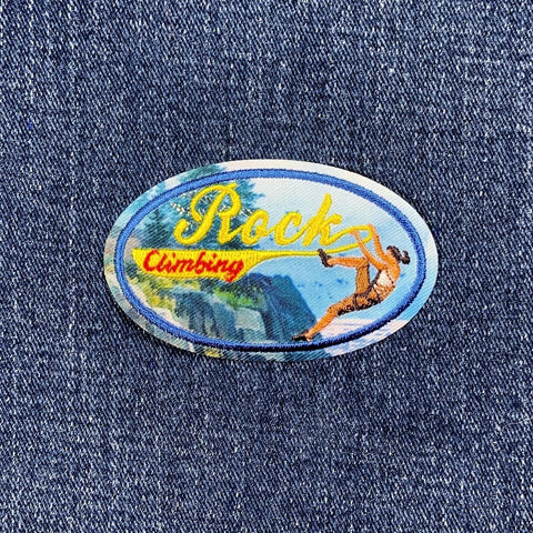 Rock Climbing Patch - Embroidered Sublimation Sports Badge 2.75" (Iron Or Sew On)