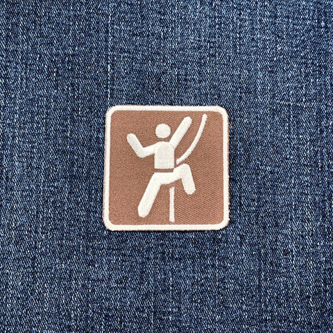 Rock Climbing Patch - Embroidered Recreation Sign Mountaineering Badge 2" (Iron On)