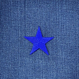Royal Blue Star Applique Patch - Embroidered Iron On Badge 2.25"