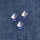 3-Pack Sailboat Applique Patch - Mini Embroidered Sailing & Nautical Badge 1" (Iron On)