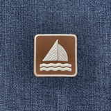Sailboat Patch - Embroidered Nautical & Sailing Sign Badge (Iron On)