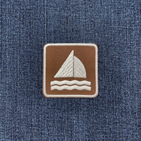Sailboat Patch - Embroidered Nautical & Sailing Sign Badge (Iron On)