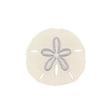 Sand dollar patch on a white background