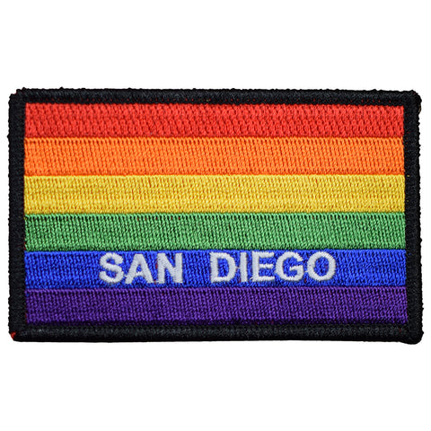 San Diego Patch -  California, Rainbow, Pride Flag 3-5/8" (Clearance, Iron on)