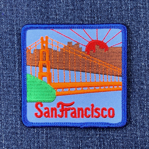 San Francisco Patch - Embroidered Golden Gate Bridge California Badge 3" (Iron On)
