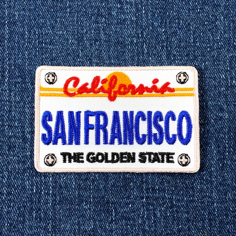 San Francisco Patch - Embroidered California License Plate Badge 2.75" (Iron On)