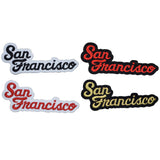 San Francisco Patch Set - California SF Script Embroidered Badge 4-5/8" (4-Pack, Iron on)