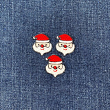 3-Pack Santa Claus Face Applique Patch - Embroidered Holiday Badge (Iron On)