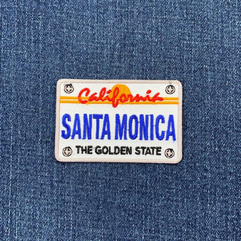 Santa Monica Patch - Embroidered California License Plate Los Angeles Badge 2.75" (Iron Or Sew On)
