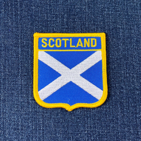 Scotland Patch - Embroidered Flag Shield Badge 2.75" (Iron Or Sew On)