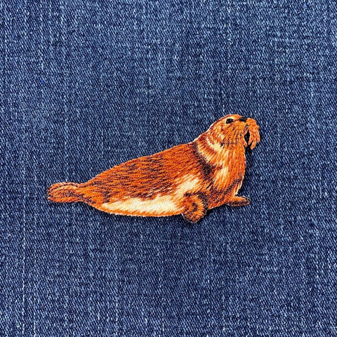 Seal Applique Patch - Embroidered Animal Marine Mammal Badge 3-1/8" (Iron On)