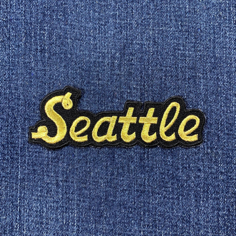 Seattle Patch - Embroidered Gold & Black Badge 4.25" (Iron Or Sew On)